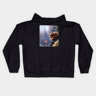 The Sad and Cute German Rex Kitten Kids Hoodie